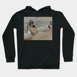 Camille on the Beach in Trouville by Claude Monet Hoodie